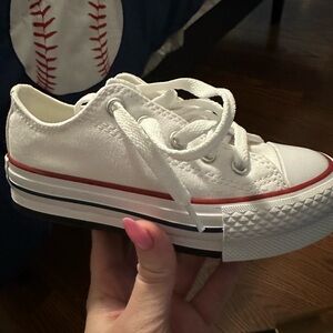 Converse Kids White and Red Sneakers